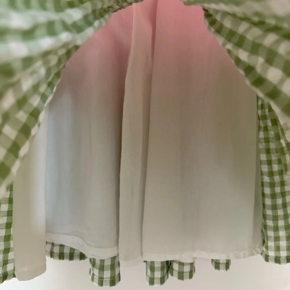 Mini Boden Girls Gingham Colorblock Dress - Picture 4 of 8